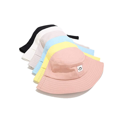 7cm Long Brim Pink Fisherman Bucket Hat With Plastic Hook Loop