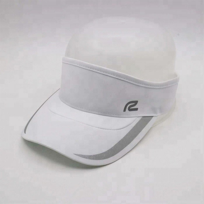 White Youth Visor Hats , Quick Dry Trendy Running Visor Cap With Velcro