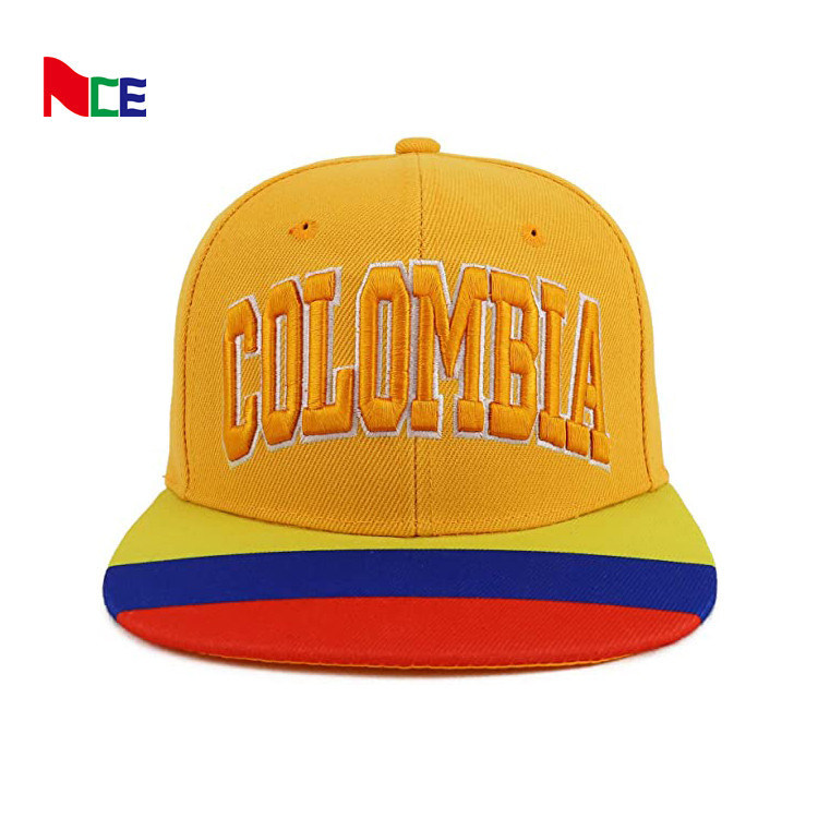Custom Flat Brim Snapback Hats With 3D Embroidery Logos Hip Hop Snap