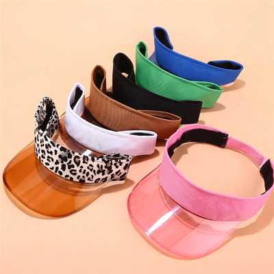 Green Adjustable Sun Visor Cap With UV50+ Colored Jacquard Elastic Tape