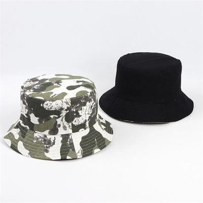 Retro Camouflage Basin Hat Fisherman Bucket cap Double Sided Wear Foldable