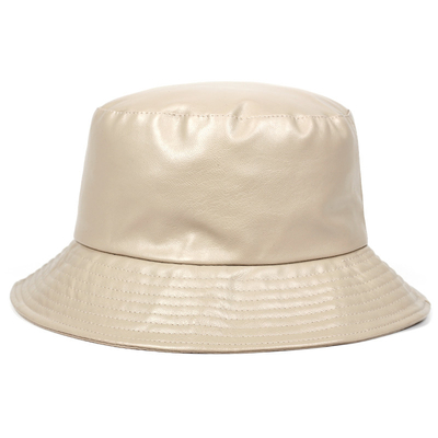 Artificial Leather Fisherman Hat PU Solid Color Spring Buckle