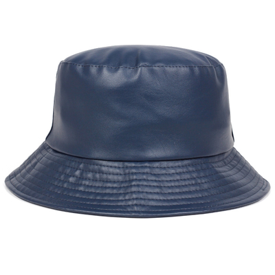 Artificial Leather Fisherman Hat PU Solid Color Spring Buckle