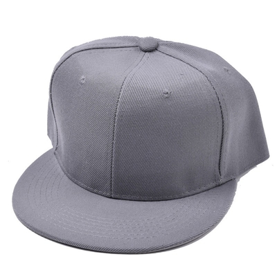 Outdoor Plain 6 Panel Snapback Baseball Hat Flat Brim Adjustable For Spring