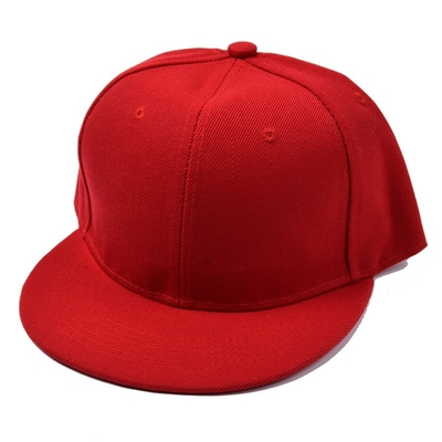 Outdoor Plain 6 Panel Snapback Baseball Hat Flat Brim Adjustable For Spring