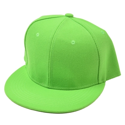 Outdoor Plain 6 Panel Snapback Baseball Hat Flat Brim Adjustable For Spring