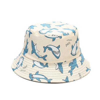 Animal Pattern Fisherman Bucket Hat 100 % Cotton Twill Summer Travel Beach Cap