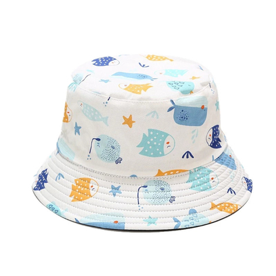 Animal Pattern Fisherman Bucket Hat 100 % Cotton Twill Summer Travel Beach Cap