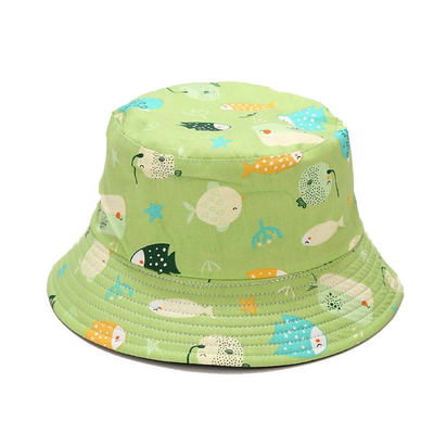 Animal Pattern Fisherman Bucket Hat 100 % Cotton Twill Summer Travel Beach Cap