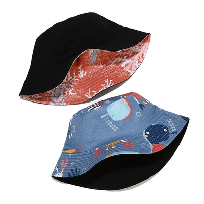 Animal Pattern Fisherman Bucket Hat 100 % Cotton Twill Summer Travel Beach Cap