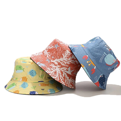 Animal Pattern Fisherman Bucket Hat 100 % Cotton Twill Summer Travel Beach Cap