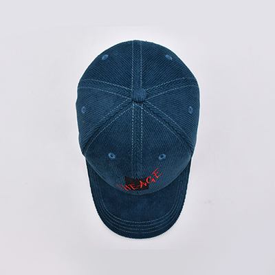 6 Panel Outdoor Baseball Cap Custom Color And Size Unisex Corduroy Fabric