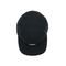 100% Cotton Flat Visor Snapback Hats Rubber Patch Black Constructed Cap