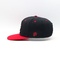 Hip Pop Flat Brim Snapback Hat 3D Embroidered Black And Red