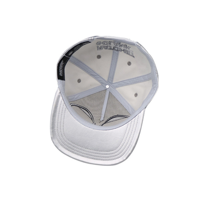 Hippop Flat Brim Snapback Hats 3D Embroidered Silvery 5 Panel Cap