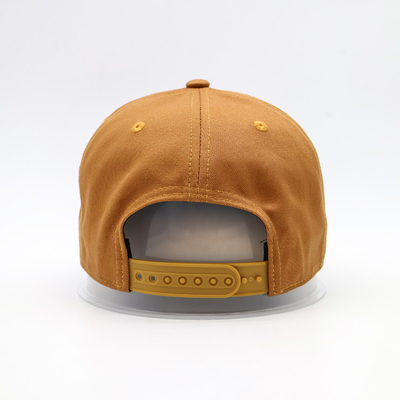 3D Embroidered Letter Pattern Baseball Cap Yellow Brown 100% Cotton Twill Constructed Hat