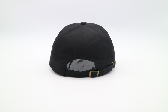 56cm Embroidered Baseball Caps 100% Cotton Twill Leather Patch Hats