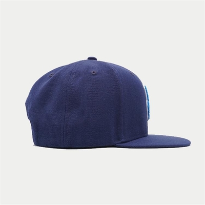 Fashion Blue Wool Acrylic Flat Brim Snapback Cap For Unisex Outdoor