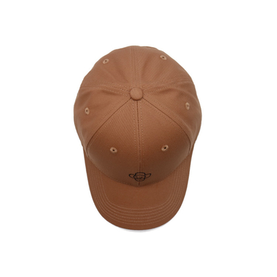100% Cotton Twill Embroidered Baseball Caps Brown 6 Panel Hats