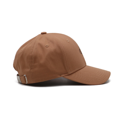 100% Cotton Twill Embroidered Baseball Caps Brown 6 Panel Hats