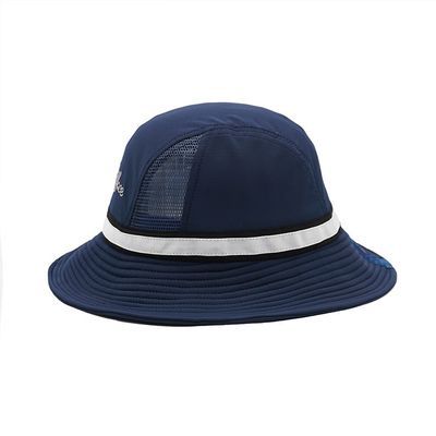 Cotton Fabric Outdoor Unisex Flat Brim Bucket Hat Blue Color Custom Logo