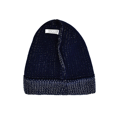60cm Winter Beanie Hat Men Reflective Yarn Knit Skull Soft Warm Fold Up Cuff Daily Beanie Caps