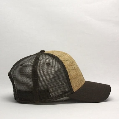 Adult Custom Logo Cork 5 Panel Trucker Cap Twill Mesh Adjustable Truck Sport Cap 58CM