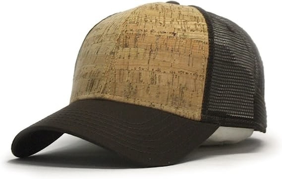 Adult Custom Logo Cork 5 Panel Trucker Cap Twill Mesh Adjustable Truck Sport Cap 58CM