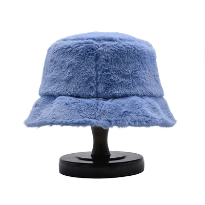 Women Autumn Winter Bucket Hats Plush Soft Warm Panama Caps Lady Flat Top Fishing