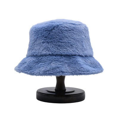 Women Autumn Winter Bucket Hats Plush Soft Warm Panama Caps Lady Flat Top Fishing