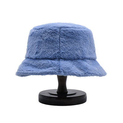 Women Autumn Winter Bucket Hats Plush Soft Warm Panama Caps Lady Flat Top Fishing