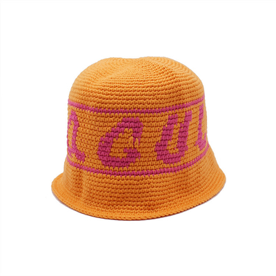 Winter Warm Acrylic Fiber Twist Craft Knitted Bucket Hat Outdoor For Round Cap