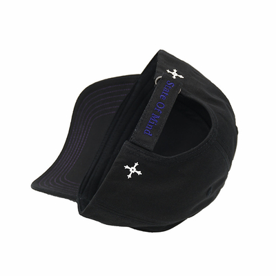 Structured Adjustable 5 Panel Baseball Cap Embroidered Text With Metal Buckle