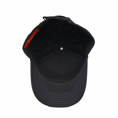 Structured Adjustable 5 Panel Baseball Cap Embroidered Text With Metal Buckle