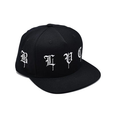 Classic Flat Brim Snapback Hats Blank Underbrim Cotton Wool Blend Flat Visor