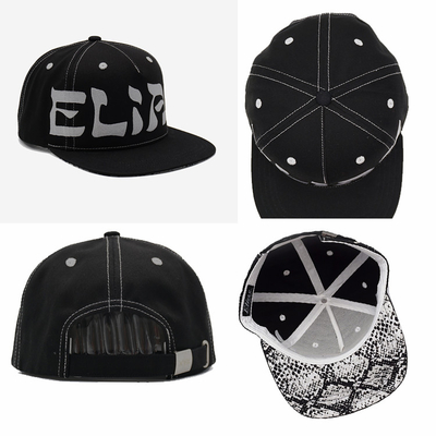 Flat Brim 60cm Hip Hop Snapback Hats With Add Picture Text Logo Customized