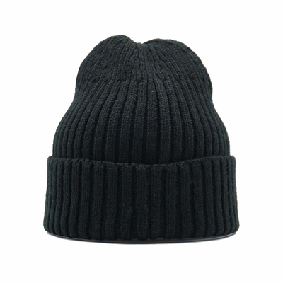 55cm Warm Knitted Cuffed Beanie Hats Winter Cuff Skull Cap For Men Women