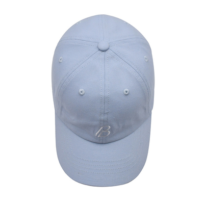 Adjustable Plain White Baseball Cap 6 Panel 56cm Common Fabric