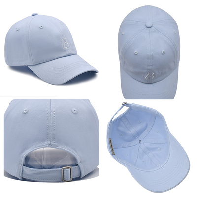 Adjustable Plain White Baseball Cap 6 Panel 56cm Common Fabric