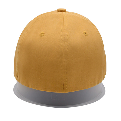 Adjustable 6 Panels Embroidered Baseball Caps 60cm Yellow Color