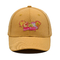 Adjustable 6 Panels Embroidered Baseball Caps 60cm Yellow Color