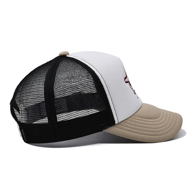 Sponge Mesh 5 Panel Trucker Hats Curved Visor Comfortable Breathable