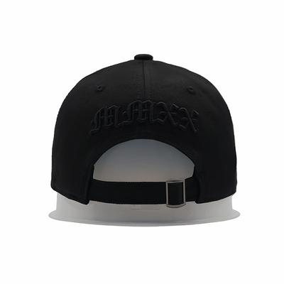 Black 100% Cotton 5 Panel Baseball Cap Custom Embriodery Logo