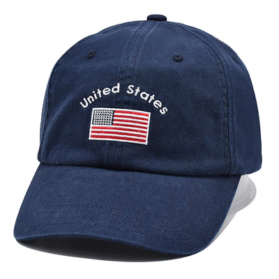 Custom American Flag Embroidered Baseball Caps 6 Panel Casual Baseball Cap Factory