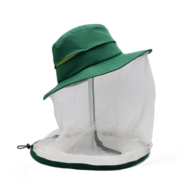 Mosquito Head Net Uv Protection Sun Hat With Mesh Insect Proof Net Bucket Cap 60cm