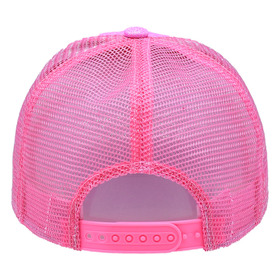 BSCI Adult Trucker Cap 100% Polyester Glitter Front Panels Precurved Bill Pink Trucker Hat