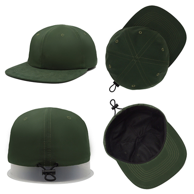 Hort Brim 6 Panel Hat Flat Billed Sport Cap Anti Sweat Sunscreen Trucker Baseball Style