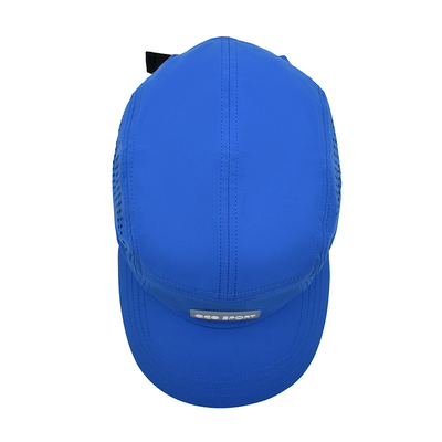 Waterproof 5 Panel Hat Breathable Quick Dry Mesh Sports Cap With Rubber Patch Logo