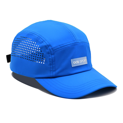 Waterproof 5 Panel Hat Breathable Quick Dry Mesh Sports Cap With Rubber Patch Logo