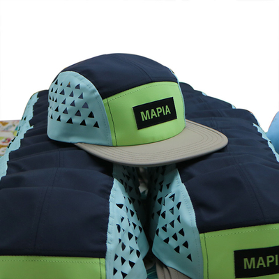 Nylon 5 Panel Camper Hats Breathable Quick Dry Five Panel Running Cap